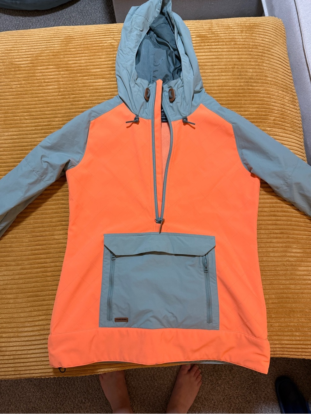 Dakine Orange and Light Blue Ski Pullover Jacket